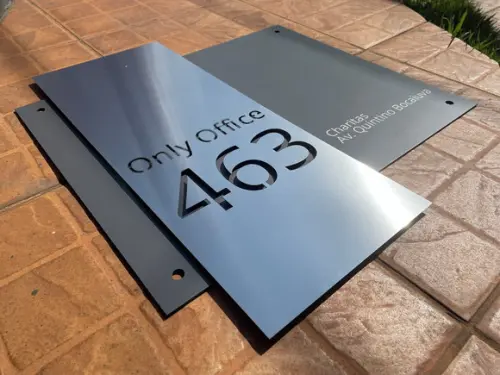 Algarismo Residencial Acm com Inox - 3 Dígitos 60x55