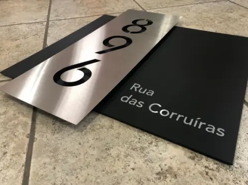 Algarismo Residencial Acm com Inox - 3 Dígitos 60x55