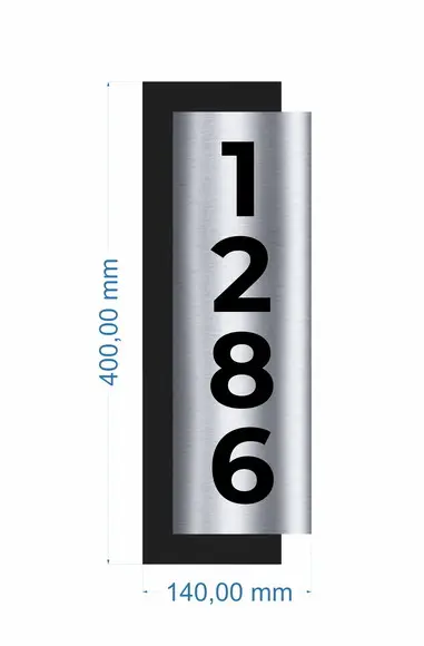 Algarismo Residencial Acm com Inox - 4 Dígitos 14x40