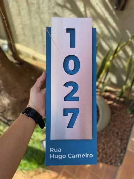 Algarismo Residencial Acm com Inox - 4 Dígitos 15x43