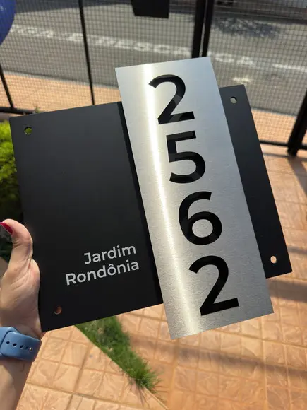 Algarismo Residencial Acm com Inox - 4 Dígitos 33x30