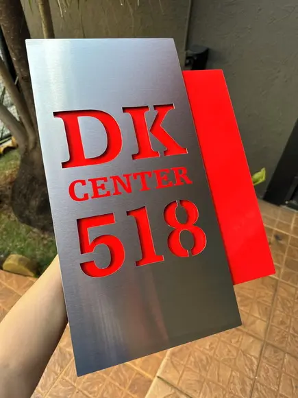Algarismo Residencial Acm com Inox - Personalizado 52x35