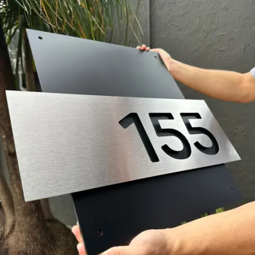 Algarismo Residencial Acm com Inox - Personalizado 55x40