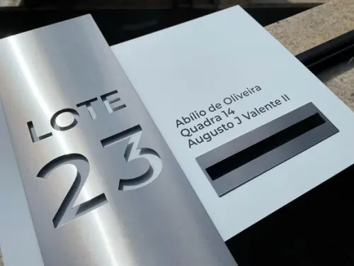 Algarismo Residencial Acm com Inox - Personalizado 55x60