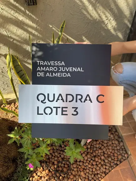 Algarismo Residencial Acm com Inox - Personalizado 60x55