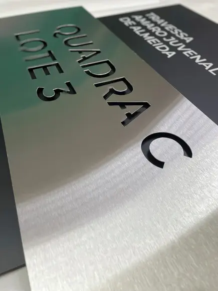 Algarismo Residencial Acm com Inox - Personalizado 60x55