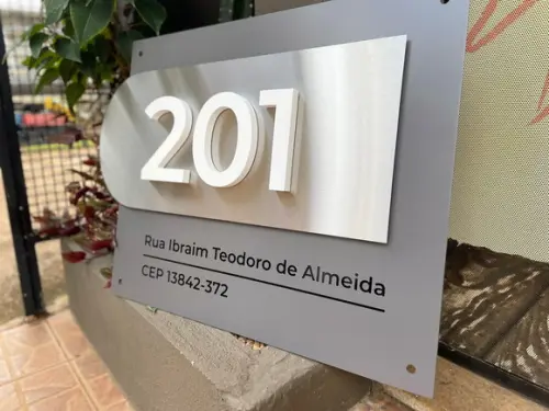 Algarismo Residencial Acm com Inox e Pvc - 3 Dígitos 60x55