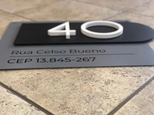 Algarismo Residencial Acm com Pvc - 2 Dígitos 60x45