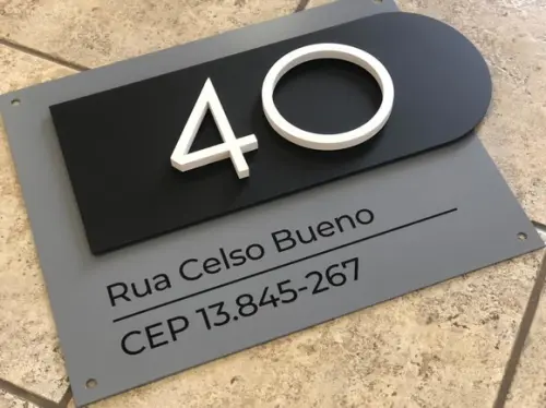 Algarismo Residencial Acm com Pvc - 2 Dígitos 60x45
