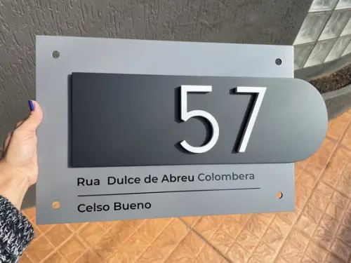 Algarismo Residencial Acm com Pvc - 2 Dígitos 60x45
