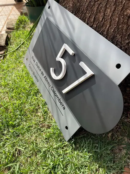 Algarismo Residencial Acm com Pvc - 2 Dígitos 60x45