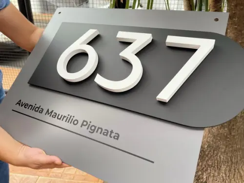 Algarismo Residencial Acm com Pvc - 3 Dígitos 60x45
