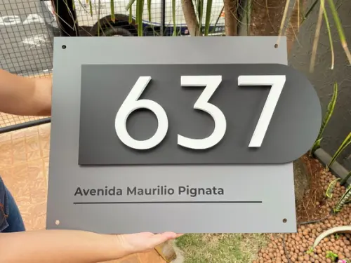 Algarismo Residencial Acm com Pvc - 3 Dígitos 60x45