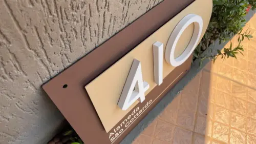 Algarismo Residencial Acm com Pvc - 3 Dígitos 60x45