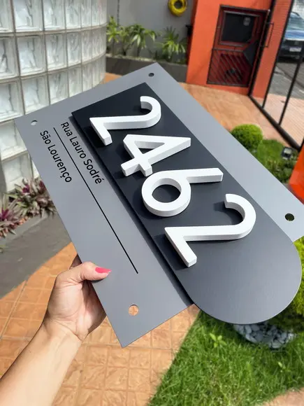Algarismo Residencial Acm com Pvc - 4 Dígitos 60x45