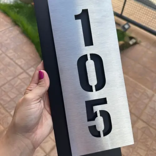 Algarismo Residencial Acm e Inox - 3 Dígitos 14x33