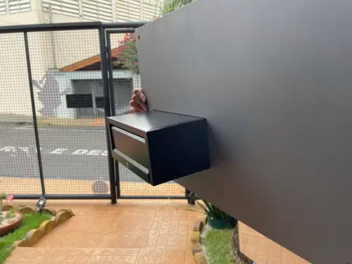 Algarismo Residencial Acm+inox com Caixa de Correio 60x55