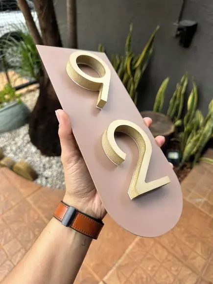 Algarismo Residencial Acrílico com Pvc - 2 Dígitos 12,5x30cm