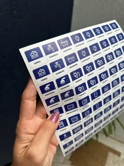 Cartela de Adesivos Autocolantes