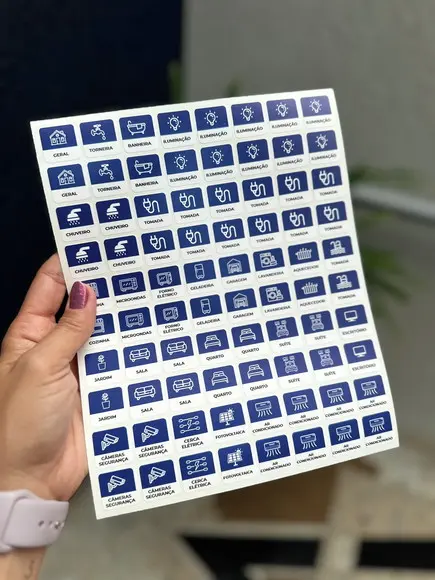Cartela de Adesivos Autocolantes