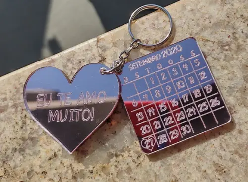 Chaveiro Acrílico - Calendário Dia dos Namorados