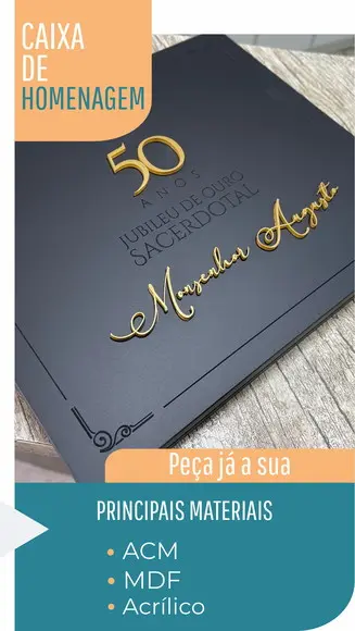 Estojo de Homenagem mdf + mdf - 32x27cm