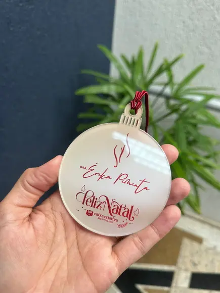 Kit 10 Bolas Enfeite de Natal Personalizado