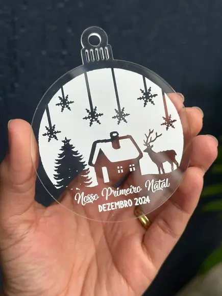 Kit 10 Bolas Enfeite de Natal Personalizado