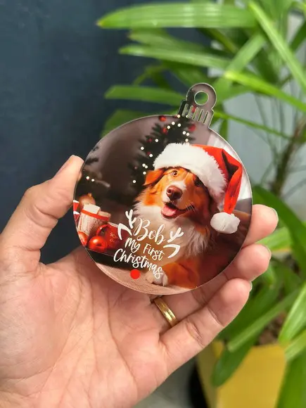 Kit 10 Bolas Enfeite de Natal Personalizado