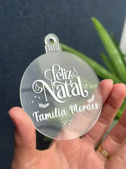 Kit 10 Bolas Enfeite de Natal Personalizado