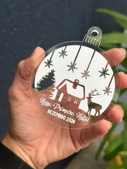 Kit 10 Bolas Enfeite de Natal Personalizado