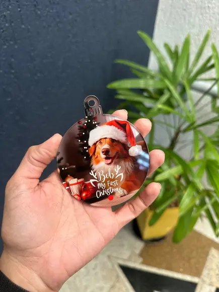Kit 10 Bolas Enfeite de Natal Personalizado