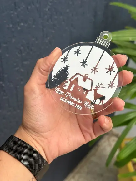 Kit 10 Bolas Enfeite de Natal Personalizado