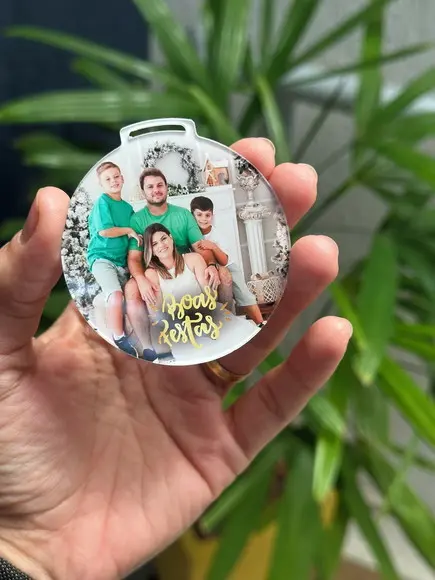 Kit 10 Bolas Enfeite de Natal Personalizado