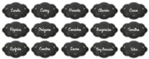 Kit de 15 Etiquetas de Tempero
