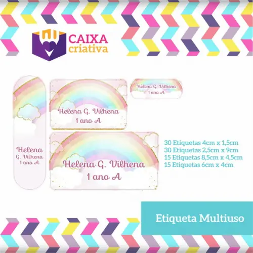 Kit Etiquetas Adesivas - Arco Íris