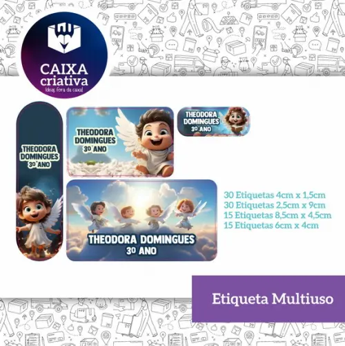 Kit Etiquetas Adesivas - Anjinhos