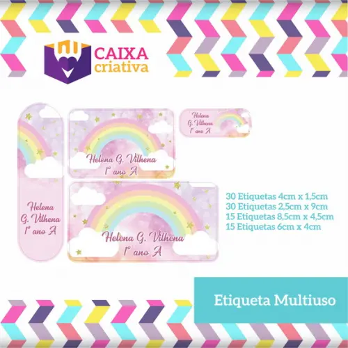 Kit Etiquetas Adesivas - Arco Íris