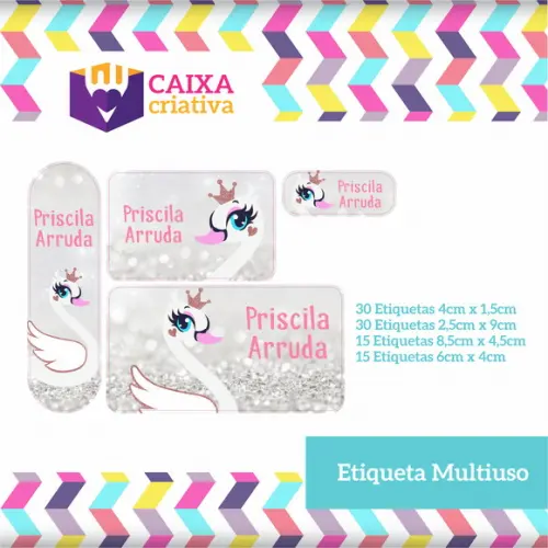 Kit Etiquetas Adesivas - Cisne