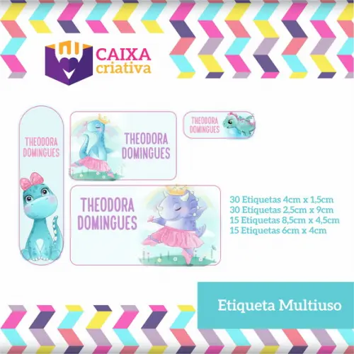 Kit Etiquetas Adesivas - Dinossauro
