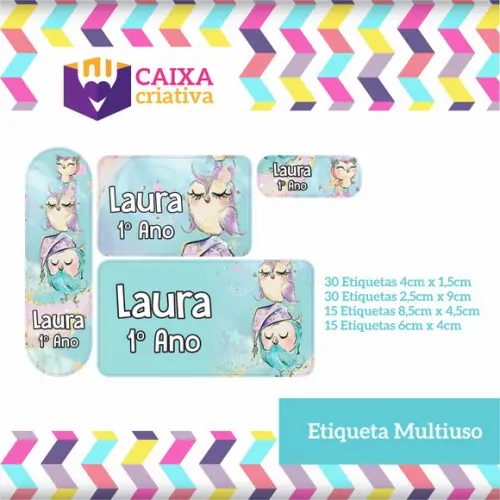 Kit Etiquetas Adesivas - Coruja