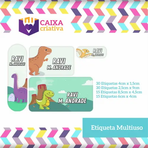 Kit Etiquetas Adesivas - Dinossauro