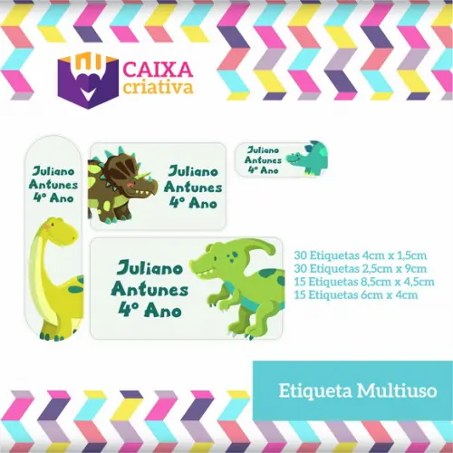 Kit Etiquetas Adesivas - Dinossauro