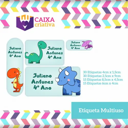 Kit Etiquetas Adesivas - Dinossauro