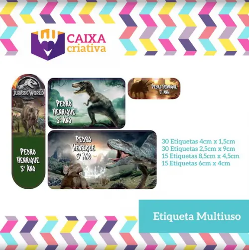 Kit Etiquetas Adesivas - Dinossauro
