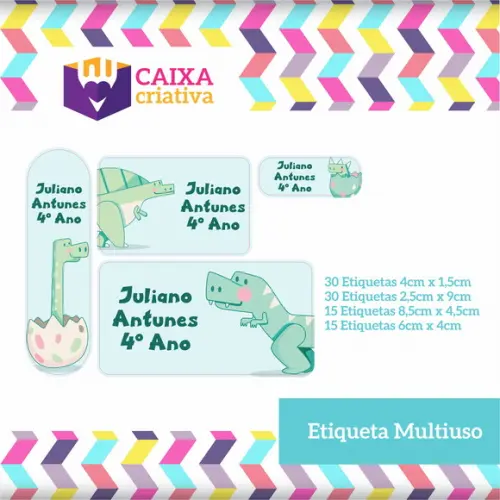 Kit Etiquetas Adesivas - Dinossauro