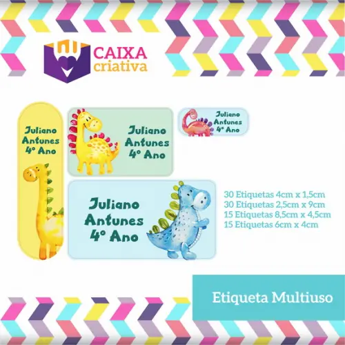 Kit Etiquetas Adesivas - Dinossauro