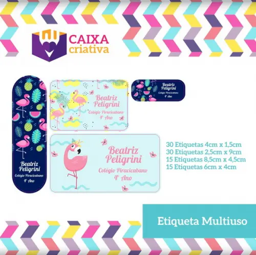 Kit Etiquetas Adesivas - Flamingo
