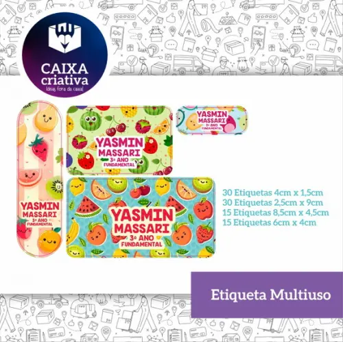 Kit Etiquetas Adesivas - Frutinhas