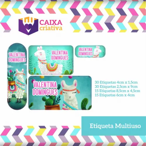 Kit Etiquetas Adesivas - Lhama